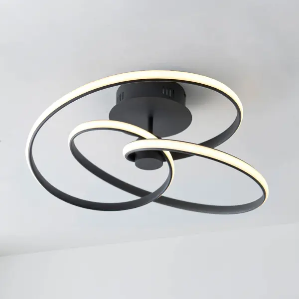 Dune LED Semi Flush in Black Finish