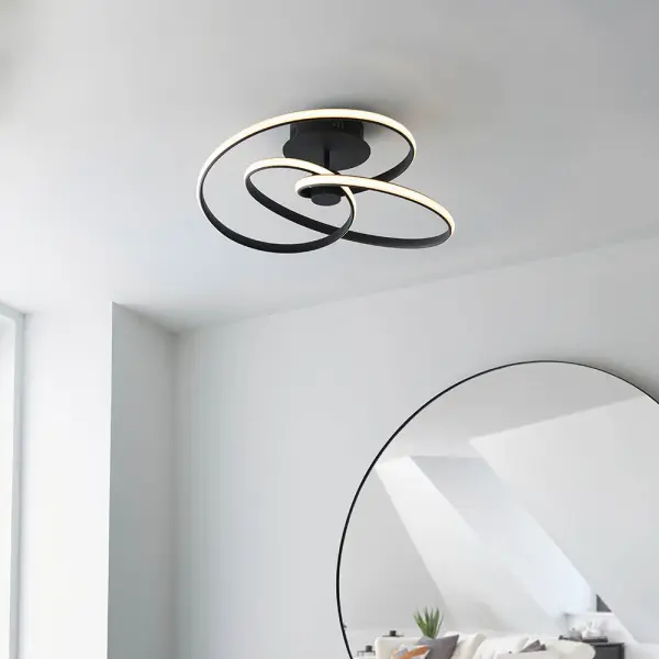 Dune LED Semi Flush in Black Finish