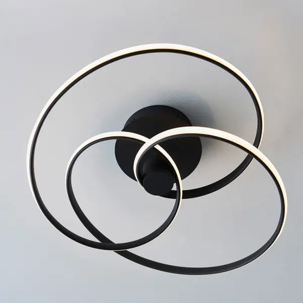 Dune LED Semi Flush in Black Finish