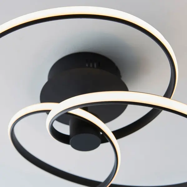 Dune LED Semi Flush in Black Finish