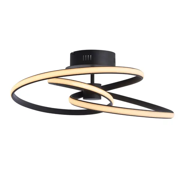 Dune LED Semi Flush in Black Finish