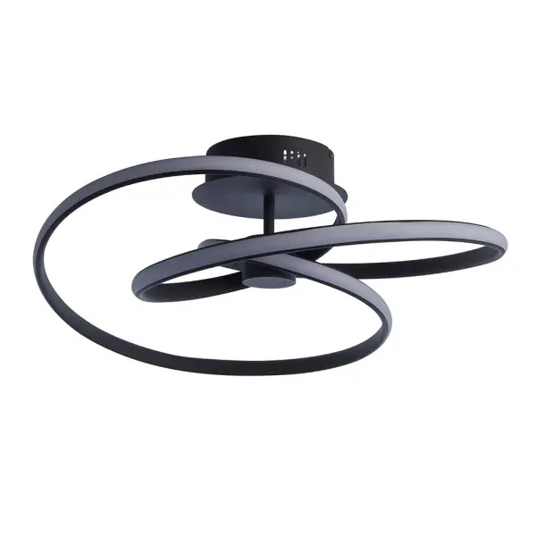Dune LED Semi Flush in Black Finish