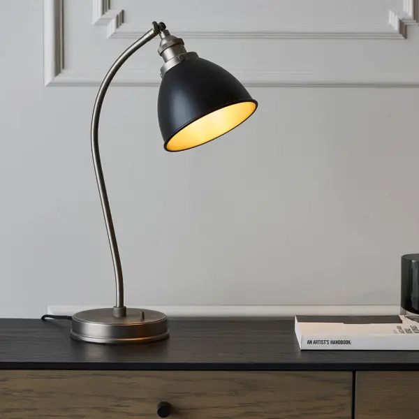 Franklin Black & Pewter Table Lamp