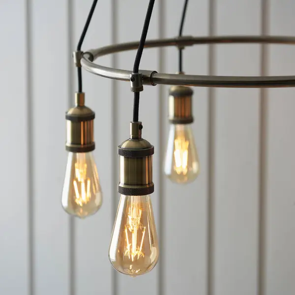 Hal 6 Light Pendant in Antique Brass