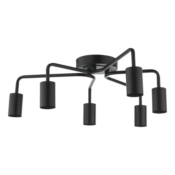 Dena 6 Light Semi Flush Fitting in Matt Black