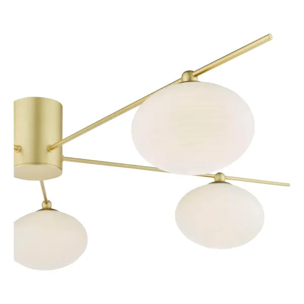 Jasper Satin Gold 5 Light Semi Flush Fitting