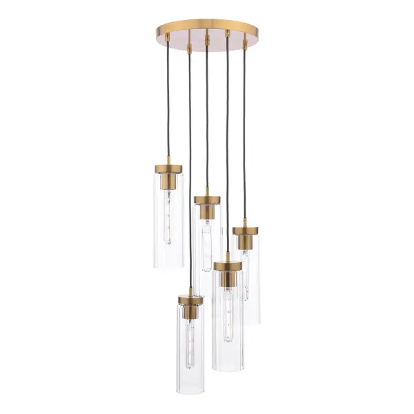 Jodelle 5 Light Polished Bronze Cluster Pendant
