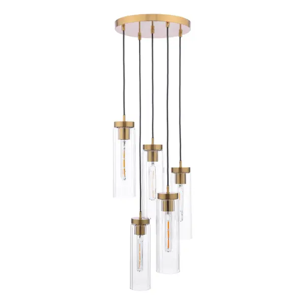 Jodelle 5 Light Polished Bronze Cluster Pendant