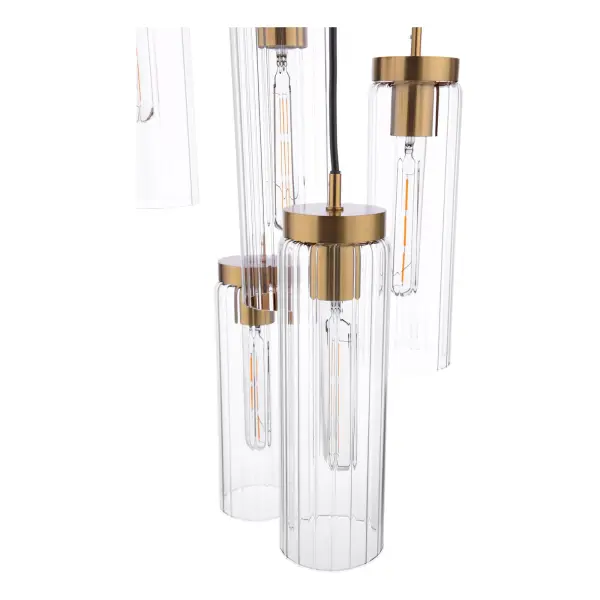 Jodelle 5 Light Polished Bronze Cluster Pendant