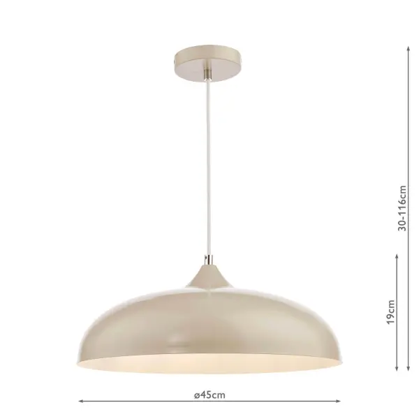 Kaelan 1lt Pendant Taupe & White