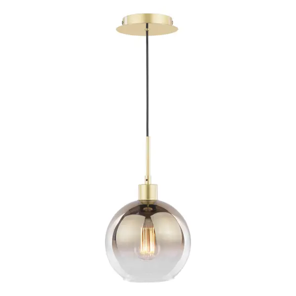 Lycia Single Polished Gold Pendant C/W Gold Ombre Glass