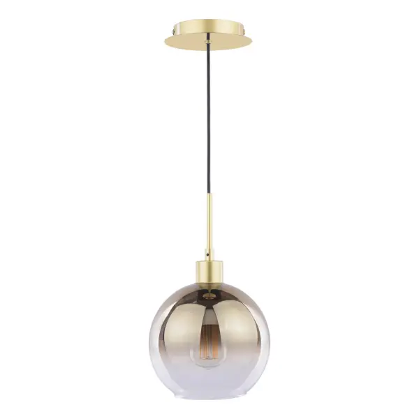 Lycia Single Polished Gold Pendant C/W Gold Ombre Glass
