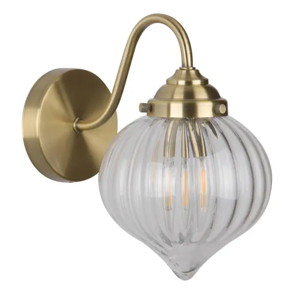 Mya Antique Brass & Glass Wall Light