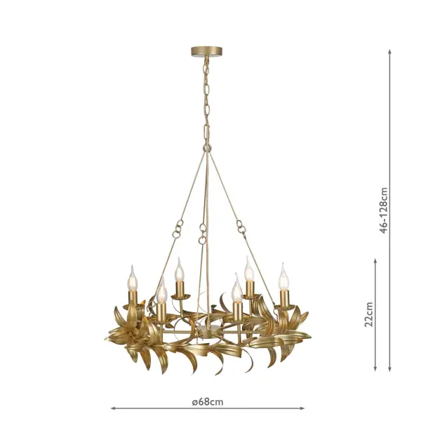 Nadria 6 Light Satin Gold Pendant