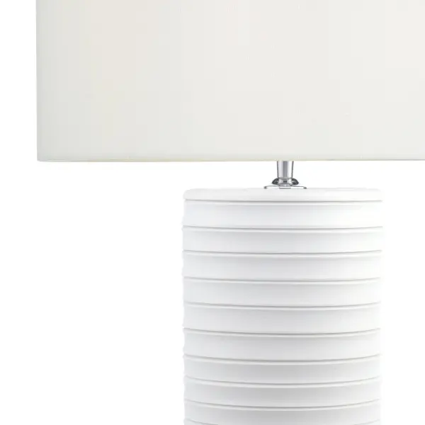 Pascha White Cermaic Table Lamp C/W White Shade