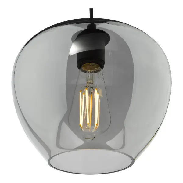 Sihilah Single Matt Black & Smoked Glass Pendant