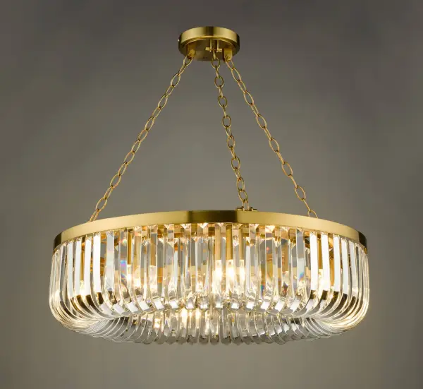 Sigourney 8 Light Satin & Gold Crystal Chandelier