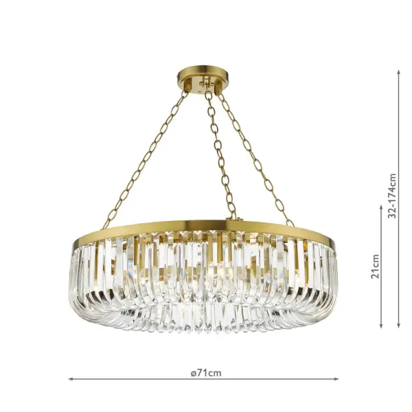 Sigourney 8 Light Satin & Gold Crystal Chandelier