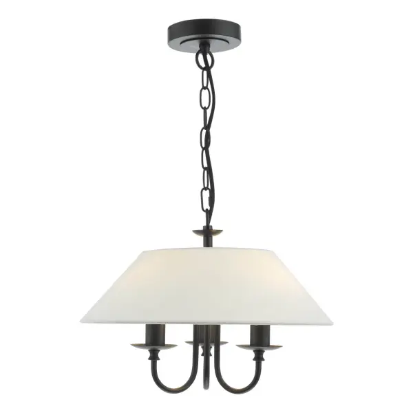 Sivan 3 Light Matt Black Pendant C/W Shade