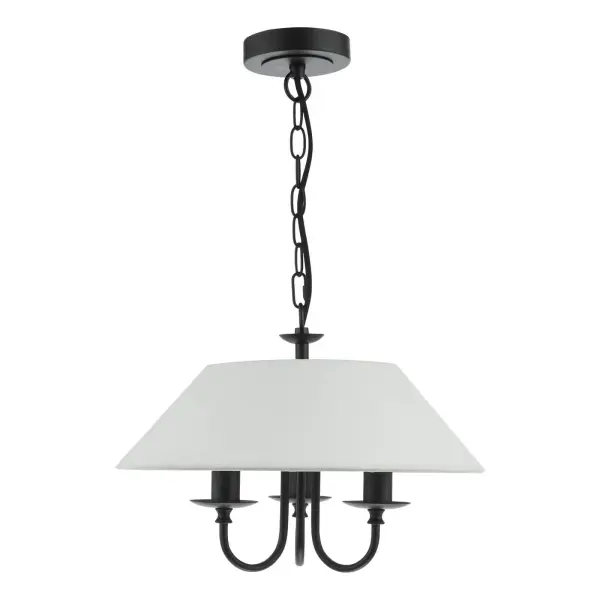Sivan 3 Light Matt Black Pendant C/W Shade