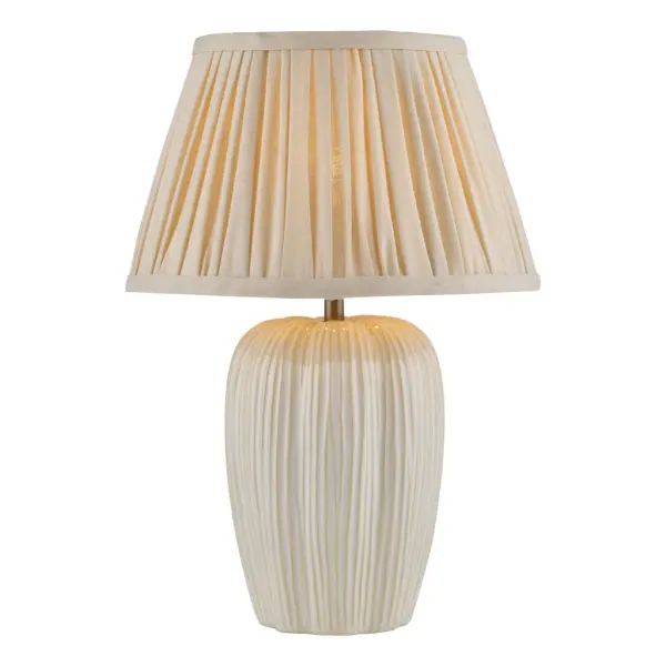 Abigail Cream Table Lamp C/W Linen Shade