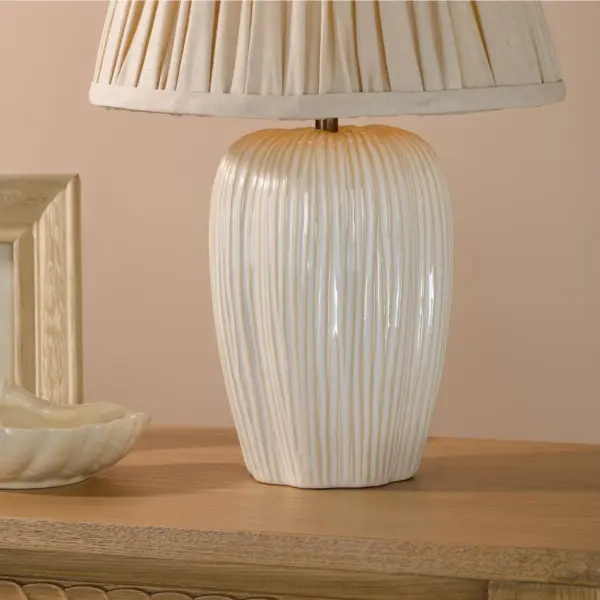 Abigail Cream Table Lamp C/W Linen Shade