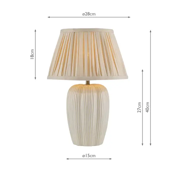 Abigail Cream Table Lamp C/W Linen Shade
