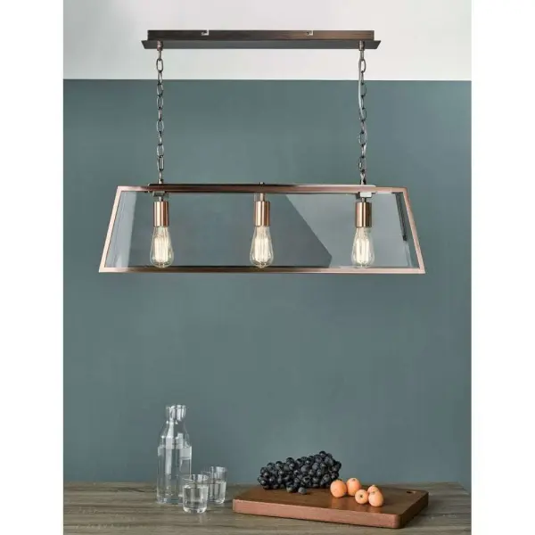 Academy 3-Light Antique Copper Pendant