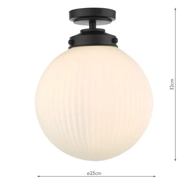 Alrik Bathroom Flush Fitting Matt Black IP44