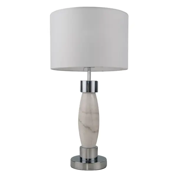 Amelia Polished Chrome & Marble Table Lamp C/W Shade