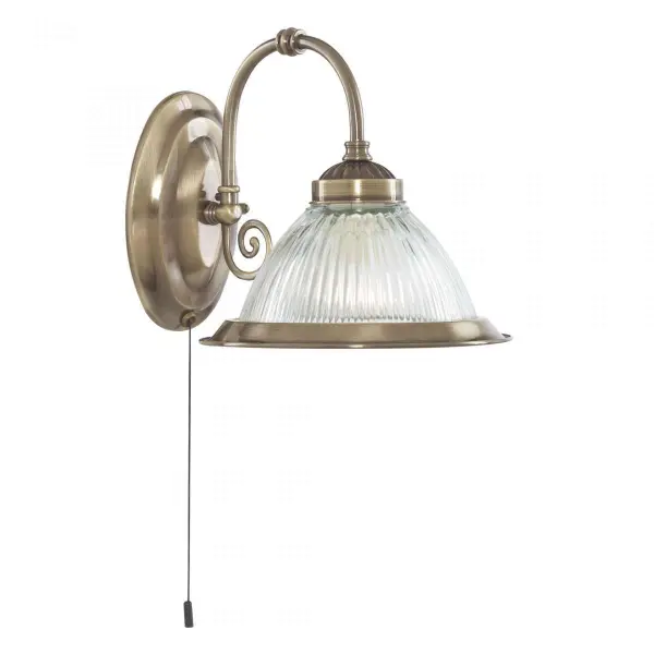 American Diner 1-Light Antique Brass Wall Bracket