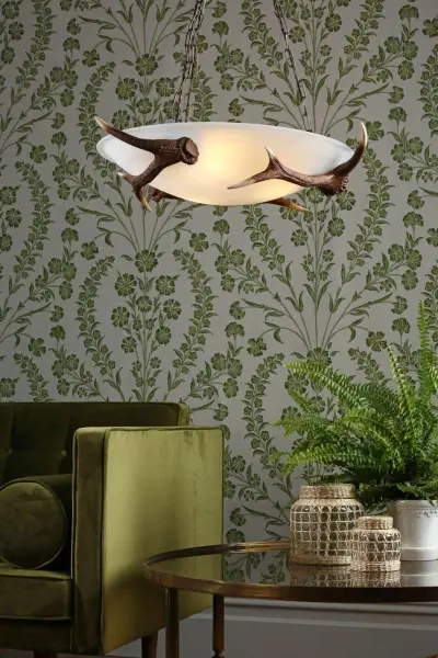 Antler 3 Light Flush Rustic Finish