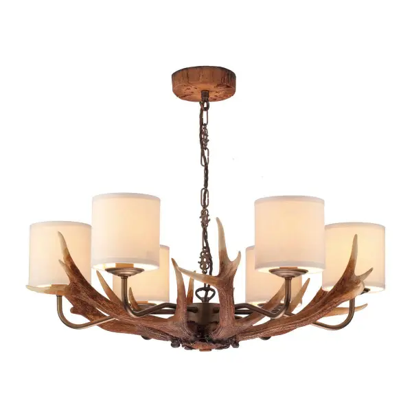 Antler 6 Light Highland Rustic Fitting