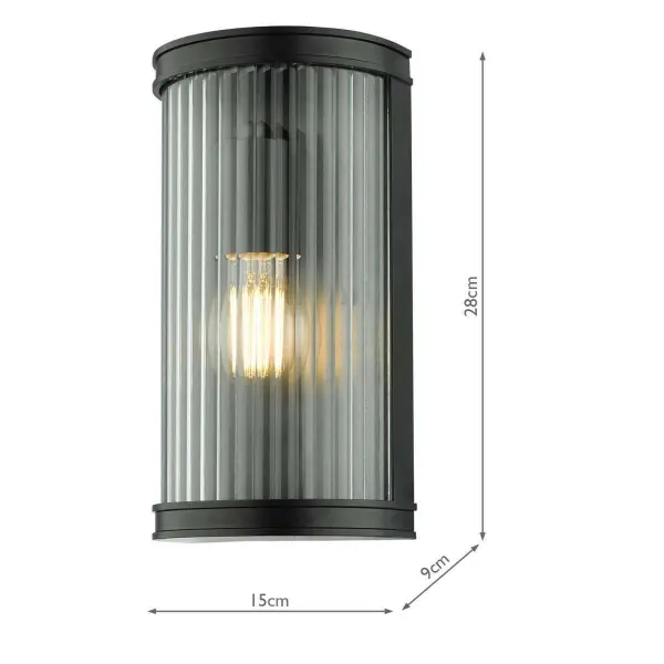 Anund Bathroom Wall Light in Matt Black IP44