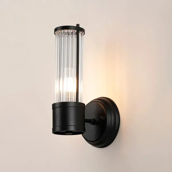 Appeal Single Wall Light in Satin Black IP44
