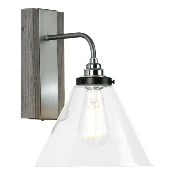 Aspen Wooden Wall Light Silver Birch