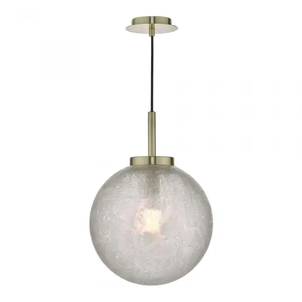 Avari 1 Light Pendant Satin Brass And Clear Frosted Glass