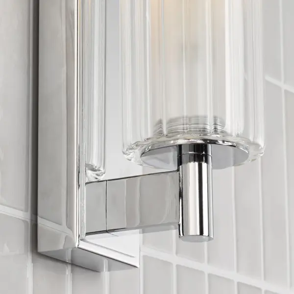 Bevin Polished Chrome Bathroom Wall Light IP44