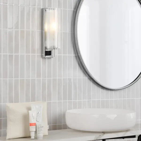 Bevin Polished Chrome Bathroom Wall Light IP44