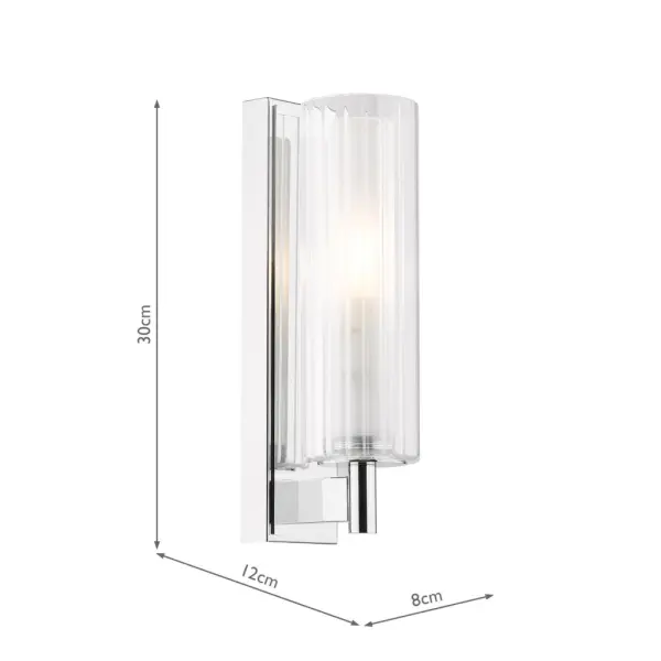 Bevin Polished Chrome Bathroom Wall Light IP44