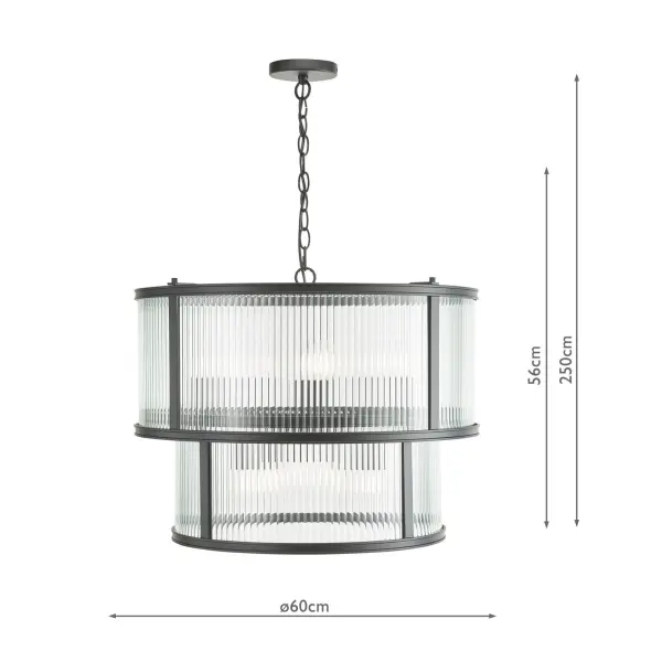 Bianka 6 Light Pendant in Matt Black