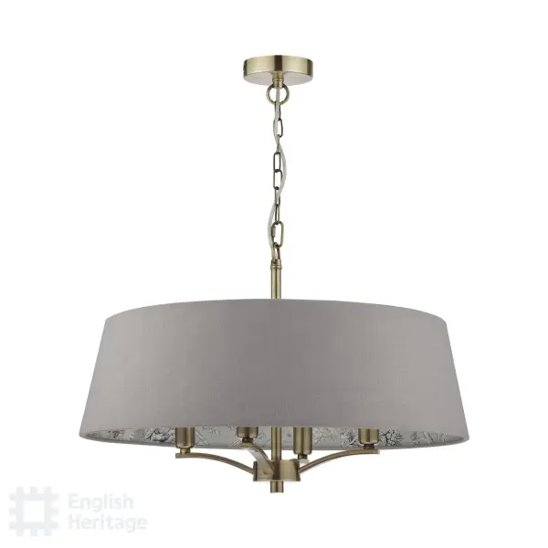 Birch Antique Brass & Taupe Pendant