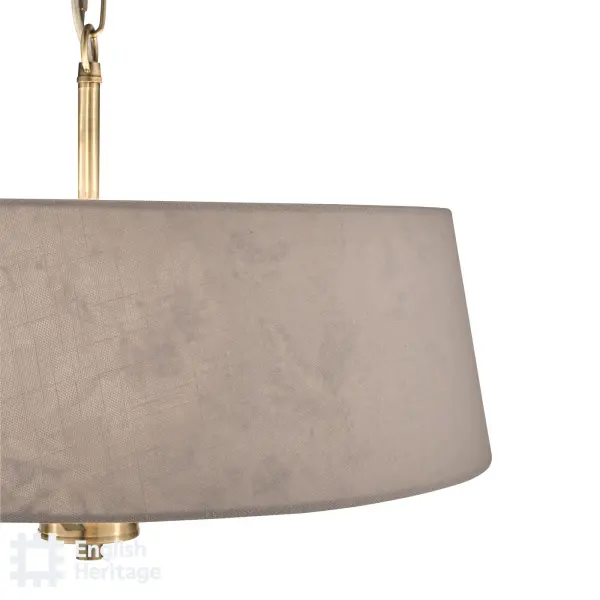 Birch Antique Brass & Taupe Pendant