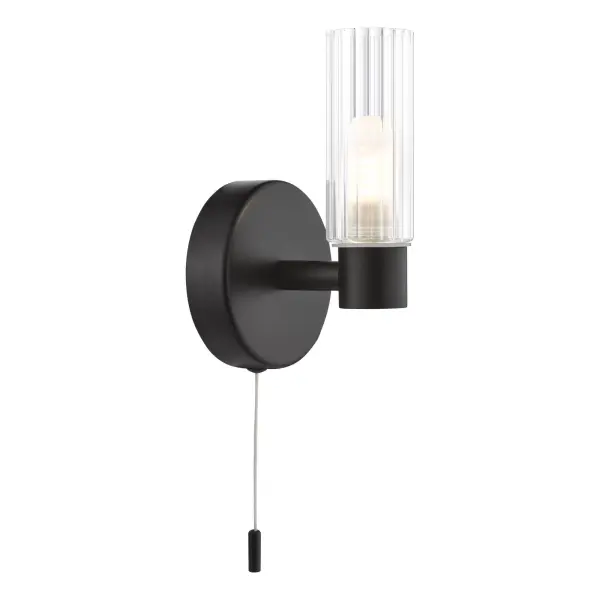 Bolton Single Black Wall Light IP44