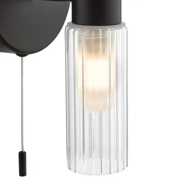 Bolton Double Black Wall Light IP44