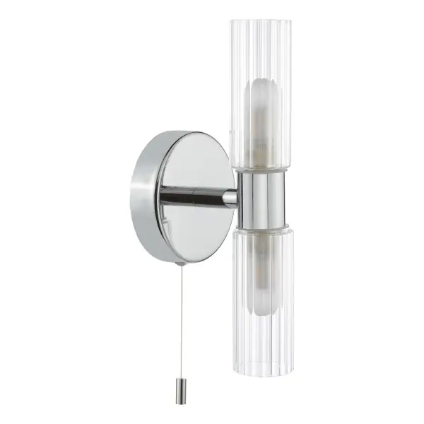 Bolton Double Polished Chrome Wall Light IP44