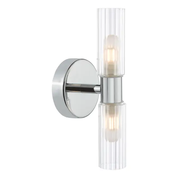 Bolton Double Polished Chrome Wall Light IP44