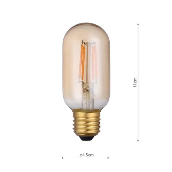 4W E27 Vintage Lamp in Amber Glass 1800K