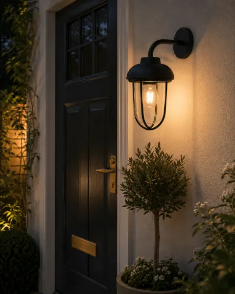 Butler Outdoor Black Wall Light IP44