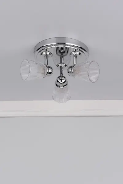 Cedric 3 Light Round Plate Spot Polished Chrome IP44